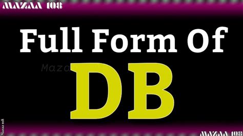 full forms of db